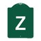Signmission Designer Series Sign-Sign W/ Letter Z, Green & White Aluminum Sign, 18" x 24", GW-1824-22914 A-DES-GW-1824-22914 - alternate 1